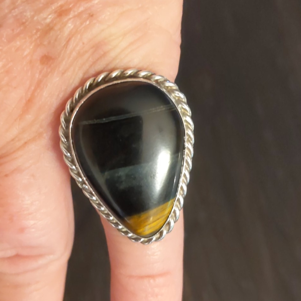 Navajo Jasper Sterling Silver Ring6.5